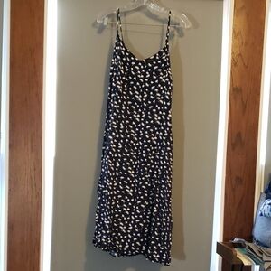 Old Navy Navy and White Floral Spaghetti Strap Dress adjustable